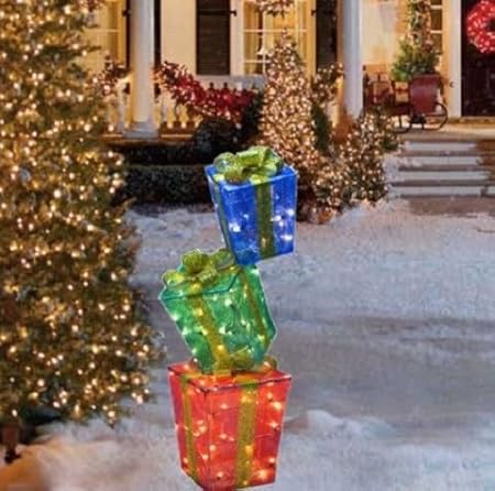 Amazon Com 50 Stacked Christmas Presents Gift Box Stacker