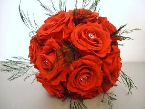 Bouquet De Mariee Roses Rouges Fleurs Eternelles Naturelles