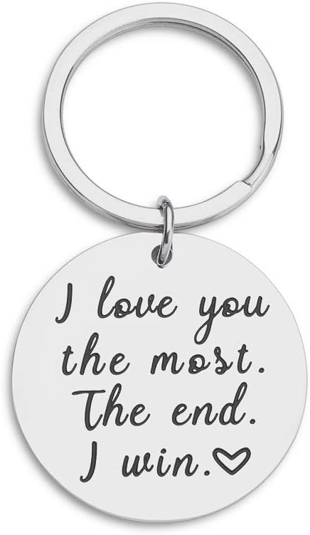 I Love You More The End I Win Lparkin I Love You More The End I Win Love You More Mostest Keychain Couples Friendship Key Chain Cute Boyfriend Girlfriend Birthday Gifts For