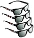 2D Glasses 4 Pack - Turns 3D Movies Back into 2D - eDimensional 4 Pairs for Passive 3D Televisions and for use in RealD 3D Theaters