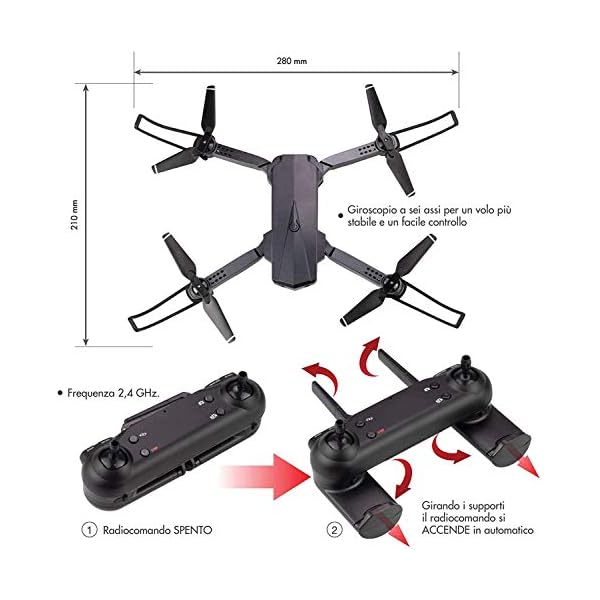 generi Drohne mit Kamera mit hoher Auflösung HD 1080P Live Video Automatische Rückkehr zu Hause, WiFi FPV RC Quadcopter… – Bild 4