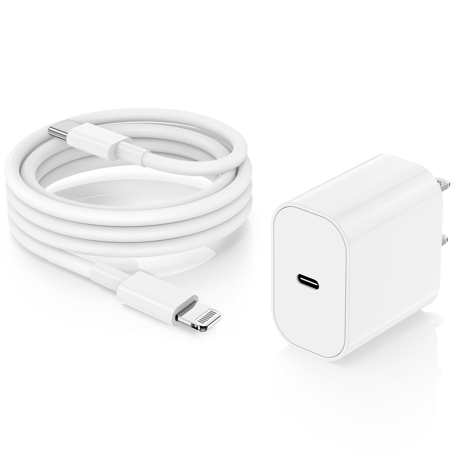 iPhone Charger Fast Charging Block,USB C Wall Plug with Long Type C to Lightning Cable Cord 10ft,USB C Power Adapter Cube Brick Box for Apple iPhone 14/14 Pro/13/13 Pro Max/12 Mini/12 Plus/11,iPad Air