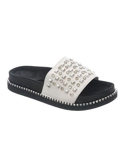 ladies studded sliders