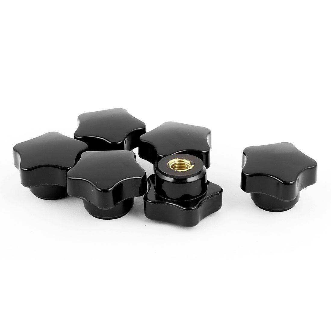 Sourcingmap 6pcs 32mm Dia Star Head M8 Female Thread Nuts Clamping Star Knob Grip Handle Black