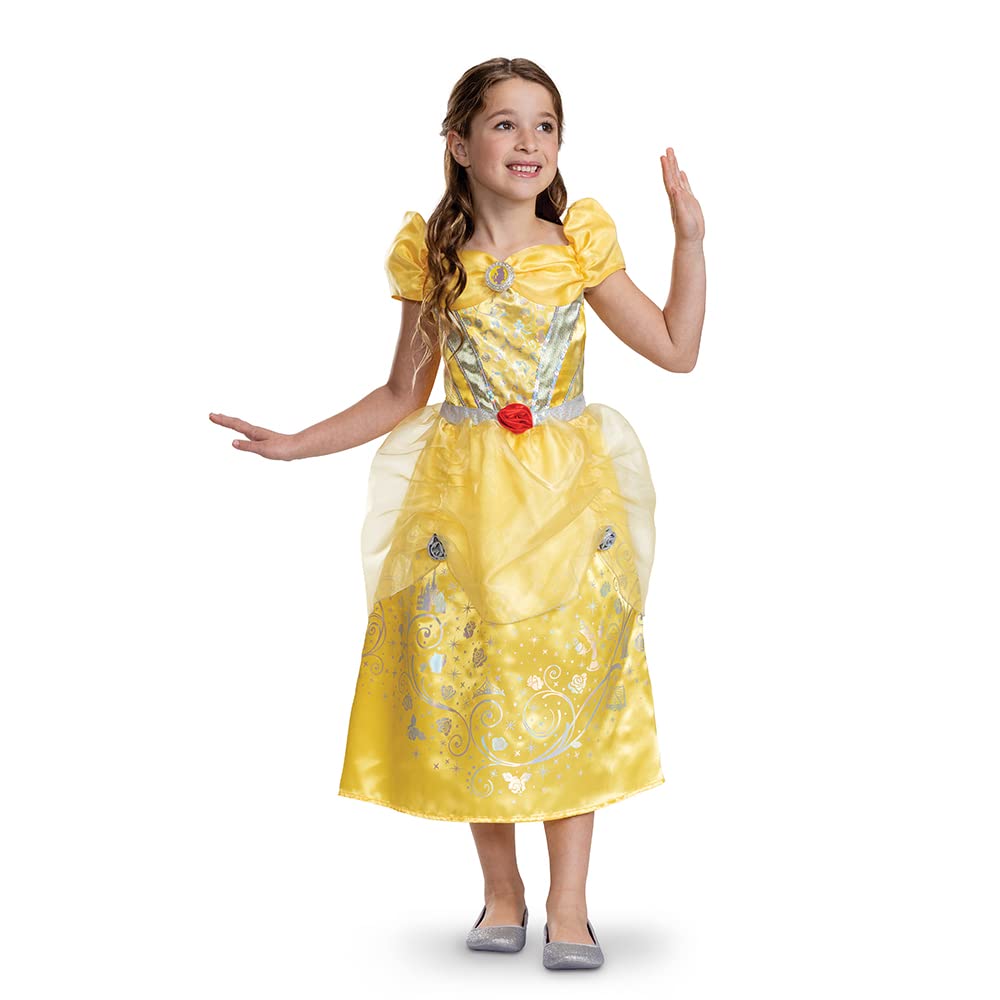 Disney 100th Anniversary, Girls Belle Costume for Girls, Belle Costume Kids, Belle Princess Dress, Belle Dress Up for Girls, Disney Princess Dress Up, Beauty and The Beast Costume Kids Small