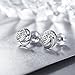 J.Rosée Women Classic 925 Sterling Silver High Polished Cubic Zirconia Small Hinged Hoop Earrings Christmas Jewelry Gifts (Spiral Love)