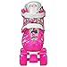 Roller Derby Girl's Trac Star Adjustable Roller Skate, White/Pink