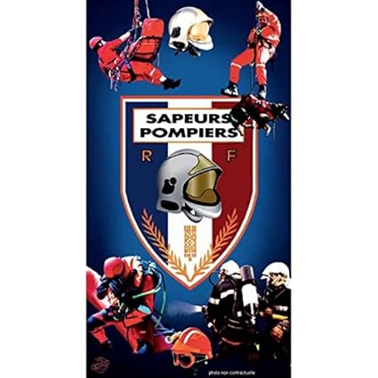 Promoflash83 Serviette De Plage Sapeurs Pompiers Ecusson