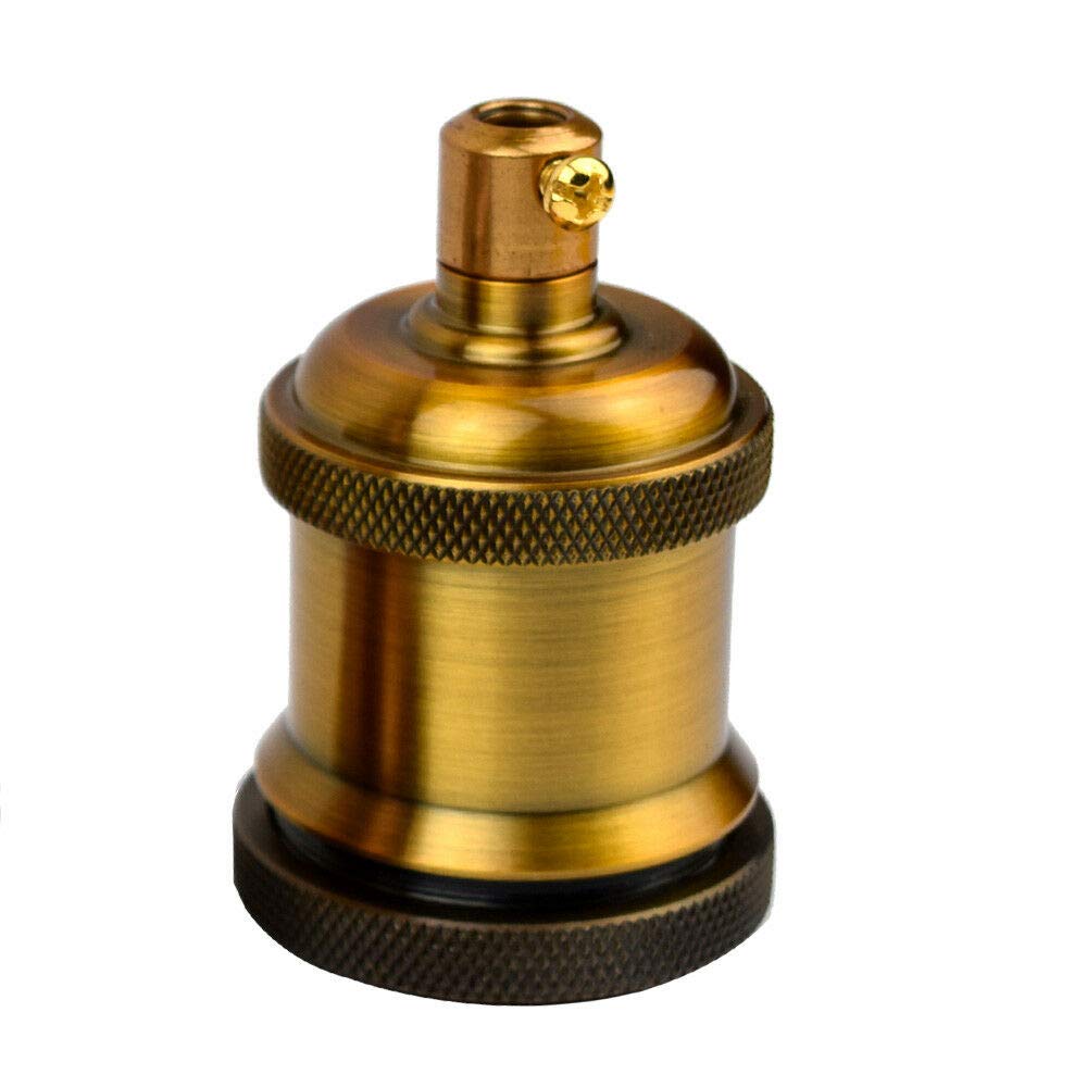 E27 Vintage Brass Lamp Holder Ceramic Bulb Socket Adapter, Antique Metal Edison Light Fitting, Ideal for Vintage Edison Filament Bulbs, Retro Industrial Pendant Lighting Fixture โ image 1