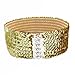 Women Interlock Buckle Gold Tone Sequin Detail Elastic Cinch Belt