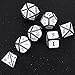 HESTYA 7 Pieces Metal Dices Set Game Polyhedral Solid Metal Dice Set with Storage Bag for Role Playing Game Math Teaching
