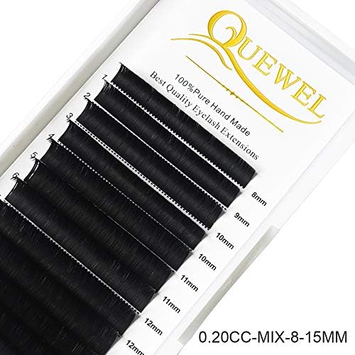 Eyelash Extension 0.20 CC Curl Length Mix 8-15mm Matte Black Silk Individual Lashes Extension