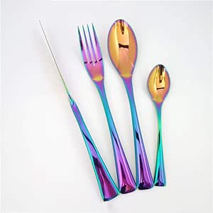 Set 24 Piezas Cubiertos, Symphony Fishtail 304 Cuchillo de Acero