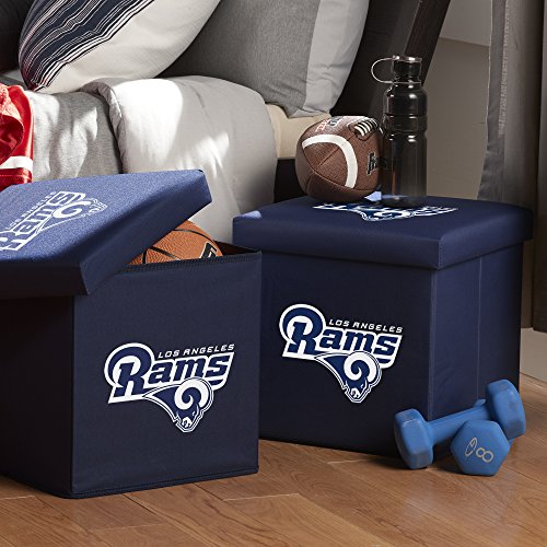 Franklin Sports NFL Los Angeles Rams Storage Ottoman with Detachable Lid 14 x 14 x 14 - Inch - Thumbnail 6