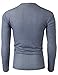 H2H Mens Slim Fit Waffle Pattern Henley-Neck Long Sleeve T-Shirt Blue US S/Asia M (CMTTL087)