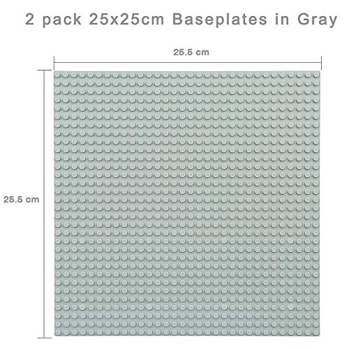 CMaster Classic Bausteine Grundplatte - 10 x 10 (25,5 x 25,5cm) - 6 Stück - Blau, Grau&Grün - 100 % kompatibel mit Allen… – Bild 6