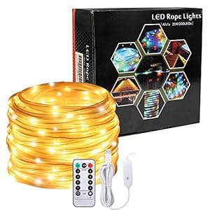 Afufu 20 m led-lichtslang, 200 USB-lichtslang, IP65 waterdicht, warmwit, decoratieve lichtketting, voor binnen en buiten…