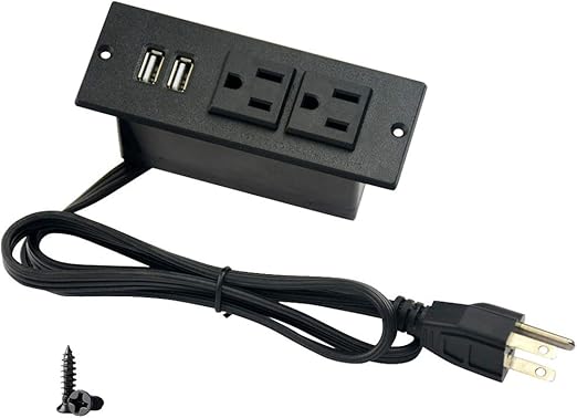 Amazon Com Desktop Power Strip With 2 Outlets 2 Usb 2 1a Insert