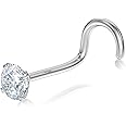 EternalDia Mothers Day Gift for Mom | IGI Certified Real Diamond Nose Stud in 14K Gold with Twist Back | 18G & 20G Nose Ring | Diamond I-J Color & I2-I3 Clarity