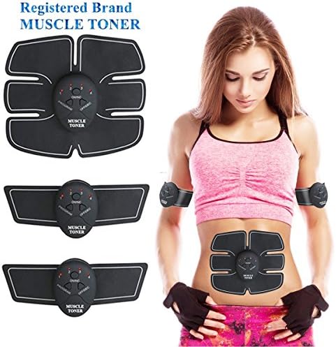 MUSCLE TONER ABS STIMULATOR Portable Muscle Trainer with Rhythm &amp; Soft impulse - 6 Modes &amp; 10 levels with Simple Operation - Ultimate abs stimulator for Men Women
