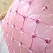 Euphoria CaliTime Pillow Cover Faux Silk Pink Ground Three-tone Diamonds Lattice Geometric Chain Embroidered 18