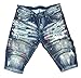 Smoke Rise Men's Raw Hem Rip & Repair Zipper Moto Denim Shorts