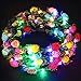 24 Pack LED Flower Headband Light Up Flower Wreath Headdress Glow in The Dark Party Favor Stick Glow Wreath Headband Flashing Garland for Women Teen Girls Party Supplies for Halloween Birthday Wedding