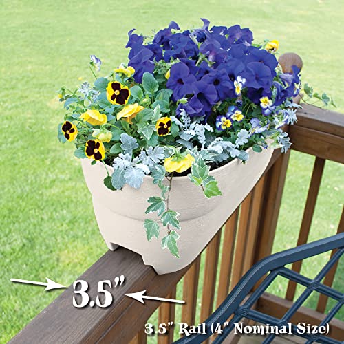 Bloomers Railing Planter with Drainage Holes 24" Weatherproof Resin