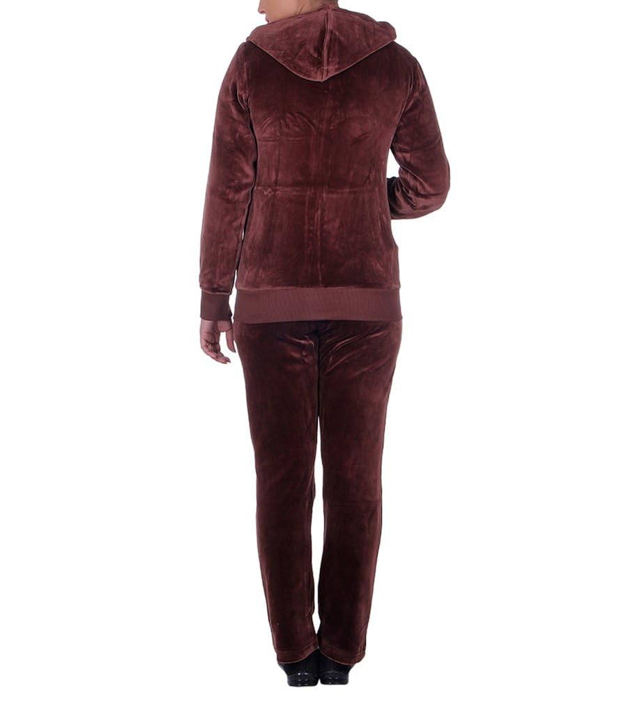 vivid bharti style hood cotton velvet/shearing tracksuit