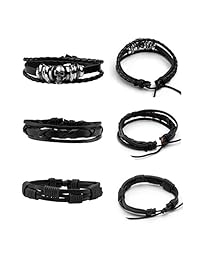 Pulsera de piel trenzada para hombre de Milakoo, 10 unidades