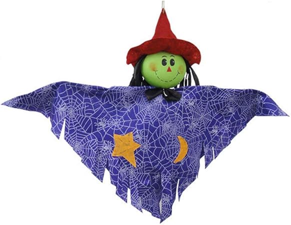 Amazon Vosarea ハロウィンぶら下げゴースト人形の装飾怖いお化け屋敷の小道具ハロウィーンの家の装飾かかし 紫 布のおもちゃ おもちゃ
