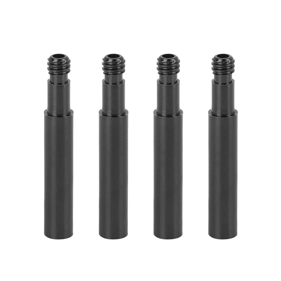 X AUTOHAUX 40mm Aluminum Alloy Bike French Type Valve Extender Extension Black 4pcs
