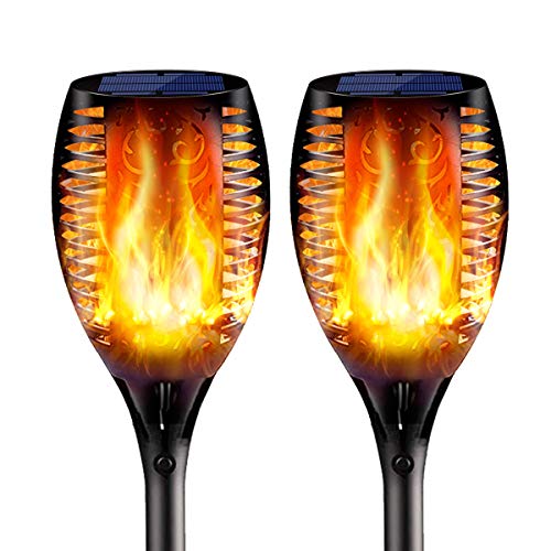 2PCs Solar Torch Lights Outdoor, 43 inch 96 LED, Waterproof Landscape Garden Pathway Light with Vivid Dancing Flickering Flames, with Auto On/Off Dusk to Dawn, for Christmas Lights Decoration - Thumbnail 7