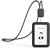 Lanyards for ID Badges Holder, SANTLET Silicone ID Badge Holder Name Card Case Protector with Retractable Cord, Safety Breakaway Buckle, 2 Card Slots for Office Staff Teachers Employees Cruising Black