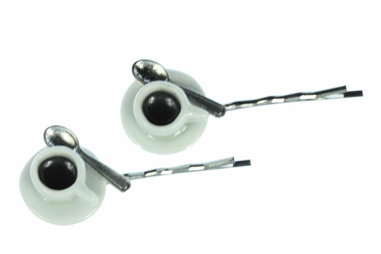 Mugs Set Of 2 Hair Clip Needles Hair Pins Miniblings Coffee Cup Tea Mug Spoon