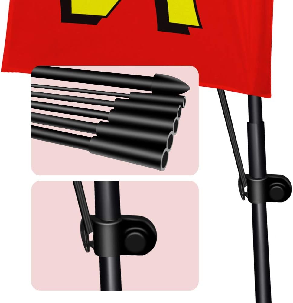 QSUM Open Feather Flag,8FT Open Advertising Swooper Flag with Pole Kit, Ground Spike, Open Signs for Businesses and Storefronts - Image 5