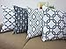 Howarmer Canvas Cotton Cushion Cover, Geometric Pattern, 18 x 18-Inch, Set of 4