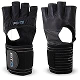 The F4X Spartan - Full Leather Palm | Fit Four Callus Guard WOD Workout Gloves for Weight Lifting & Cross Training Athletes (Leather, Large)