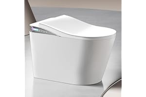 LONIKO Smart Toilet with Bidet Built In, One Piece Toilet with Built-in Tank, Auto Open/Close Lid, Auto Flush, Remote Control, Adjustable Heated Seat, Foam Shield, Warm Water and Dryer, Night Light