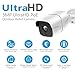 UltraHD 5MP Outdoor POE IP Camera, 2592x1944, 130ft NightVision, IP67 Weatherproof, Heavy Duty Metel Housing, 3.6mm Lens 90° Angle, Onvif, Hikvision, Dahua, Blue Iris, iSpy (Bullet, White)