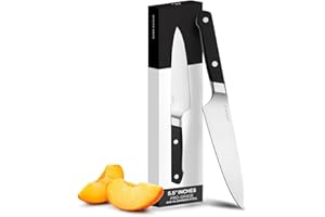 Misen 5.5" Utility Knife – High Carbon Japanese AUS-10 Stainless Steel – Hybrid German & Japanese Blade – Precision Kitchen K