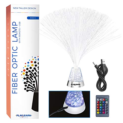 Playlearn Fiber Optic Lamp Color Changing Crystal Base with Remote