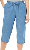 Coral Bay Womens Drawstring Denim Capris