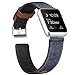 SKYLET Bands Compatible with Apple Watch, 38mm/42mm Canvas Fabric Genuine Leather Straps with Metal Clasp Compatible with Apple Watch Series 4 40mm/44mm Series 2 Series 1 Series 3 Edition (No Tracker)