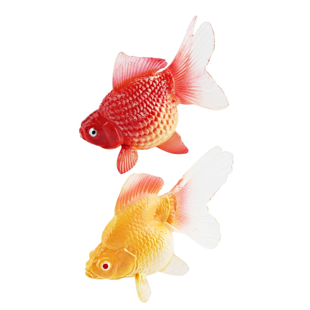 UPKOCH Simulation Goldfish Model 2Pcs Realistic Fish Figurines Lightweight Artificial Goldfish Ornament for Aquarium and Pond Decoration