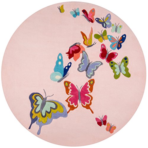 Momeni Rugs Lil Mo Whimsy Collection Area Rug, 5'0" Round, Pink