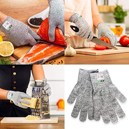 4 Pack Cut Resistant Gloves - Safety Gloves Food Grade Cut Proof Gloves, Safety Cutting Glove for Hand Protection in Kitchen - Thumbnail 6