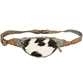 Myra Bag Chic Upcycled Canvas & Cowhide Fanny Pack S-1392