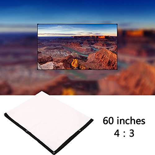 Cewaal Folding Projector Curtain, 4:3 60" Indoor Outdoor Film Theater Movie Projection Screen Curtain Projector Matte White - Thumbnail 6