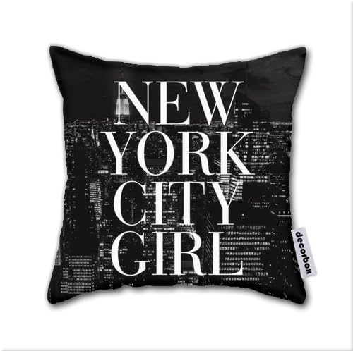 Amazon Com Decorbox Cotton Linen Throw Pillow New York City Girl